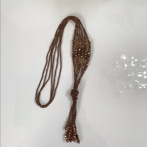 Bronze Tassel Necklace Multi Strand - Picture 2 of 7
